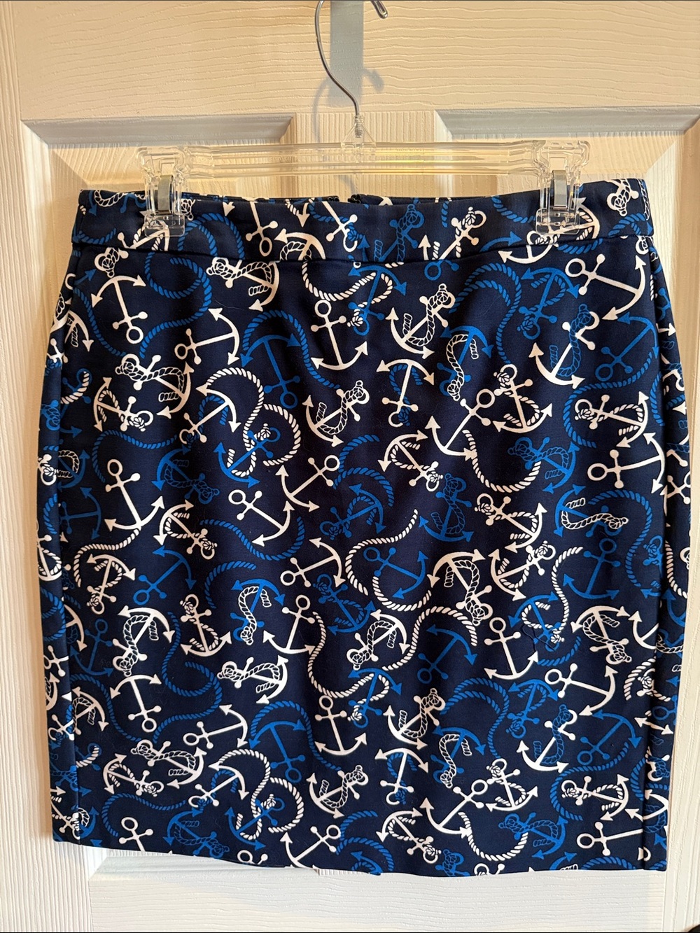 Banana Republic Navy & White Anchor Print Skirt